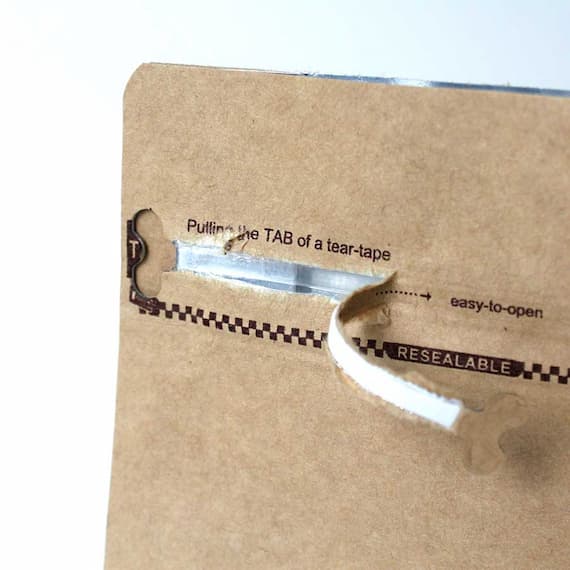 tear strip zipper